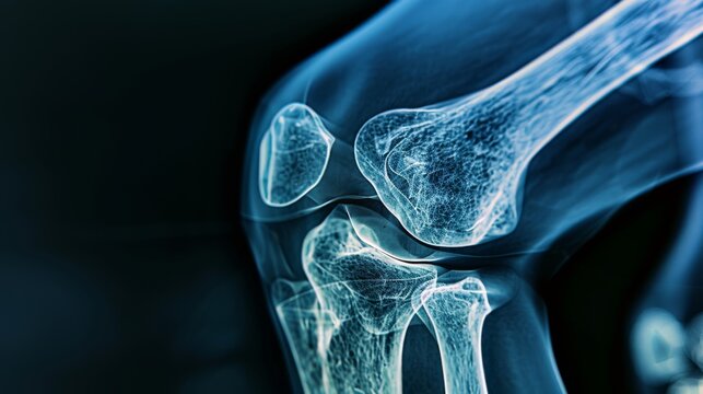 3D illustration of knee joint.