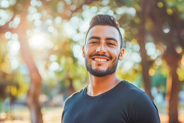 Energize your day with an enthusiastic Hispanic fitness trainer in his 30s, motivating clients in the gentle light of sunrise, empowering them to embrace healthy lifestyles.