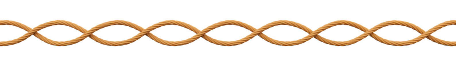 Braided wooden rope in realistic 3d render with transparent background
