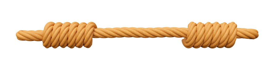 Rope with handle in realistic 3D rendering with transparent background