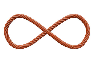Infinity Shaped Rope in realistic 3D rendering with transparent background