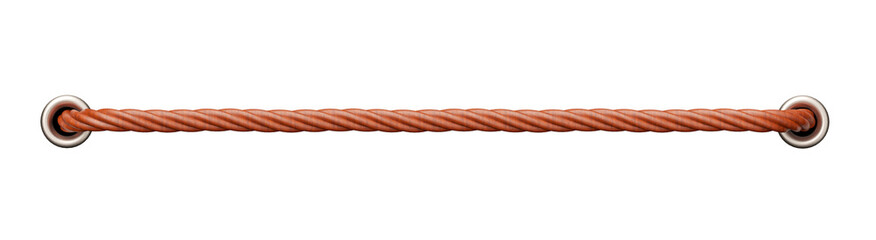 Wooden Rope With connection in realistic 3D rendering with transparent background