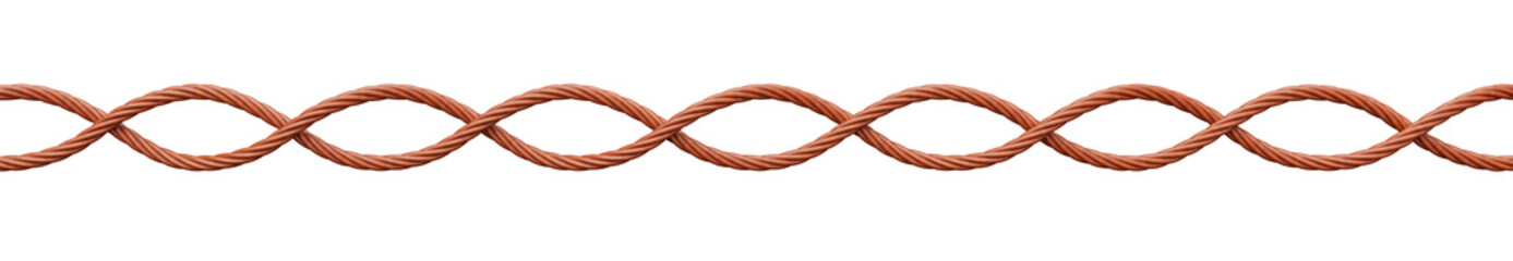 Rope Braided in realistic 3D rendering with transparent background