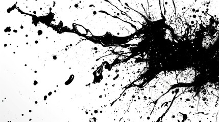 Fototapeta premium illustration splash ink and brush on white background