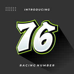 Premium Decal Racing Number Vector Template