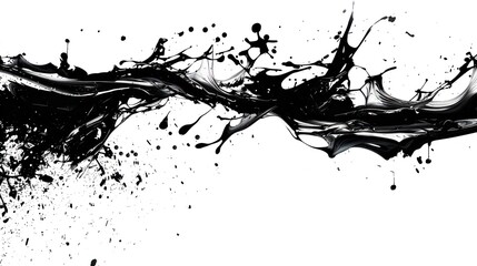 Obraz premium illustration splash ink and brush on white background