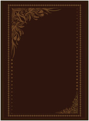 アンティークな柄のカード・フレーム背景イラスト