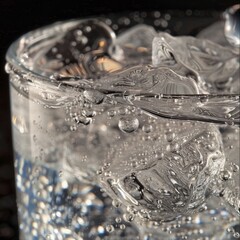 A detailed close-up shot of water. Perfect for advertising or illustrating thirst-quenching beverages.