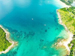 Sea surface aerial view,Bird eye view photo of blue waves and water surface texture, Blue sea...