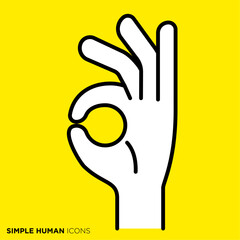 シンプルな人間のアイコンシリーズ,OKサイン