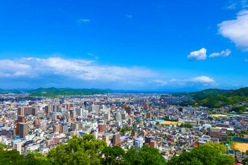 愛媛県松山市の町並み風景写真