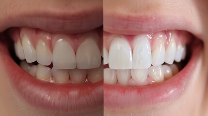 Fototapeta premium before and after teeth whitening transformation generative ai