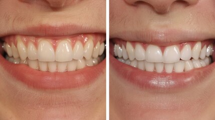 Fototapeta premium before and after teeth whitening transformation generative ai