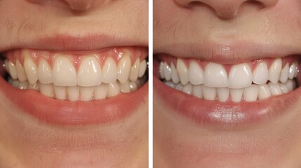 before and after teeth whitening transformation generative ai