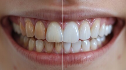 Fototapeta premium before and after teeth whitening transformation generative ai