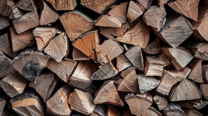 firewood collected in the warehouse preparing it for use as fuel generative ai