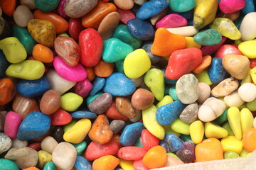 Polished pebbles stone on shop