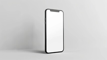 realistic smartphone mockup with blank screen isolated on white background