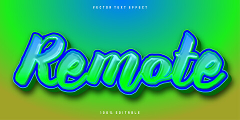 Editable text style effect - Remote text style theme.