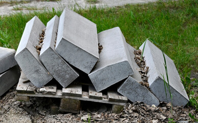 Stack of curbstones