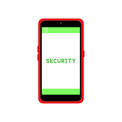 メニューのアイコンとSECURITYが表示されたスマートフォン