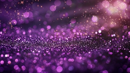 sparkling purple glitter with twinkling lights and stars magical bokeh effect abstract background