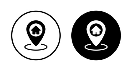 Address symbol icon vector isolated on white background . address icon vector. home location icon