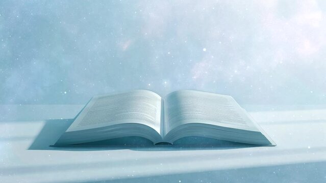 An open book illuminated by soft light, inviting contemplation and learning. The book's pages are blank, ready to be filled with knowledge and imagination