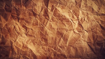 Old vintage paper background with space for text or design. Brown kraft paper crumpled texture background.