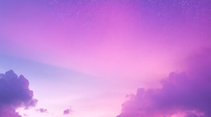 Bokeh sky background. Light pink pastel galaxy abstract wallpaper with glitter stars. Fantasy space with sparkles. Holographic fantasy rainbow unicorn background with clouds and stars