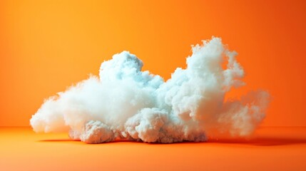 illustration cloud on clean orange background