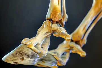 horse skeleton pastern bone anatomy closeup 3d medical illustration