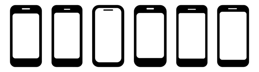 Mobile phone silhouette set vector design big pack of illustration and icon