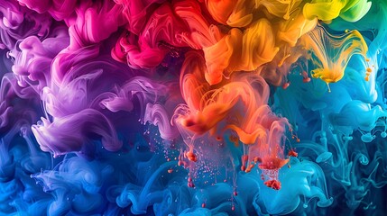 Fototapeta premium paint splashing in vibrant colors and liquid motion