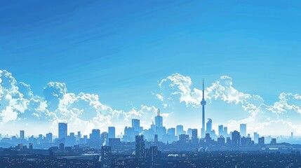 Urban panorama cityscape skyline.