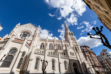 Panoramic side view of the Church of San José de la Montana, neo Gothic style Catholic temple...