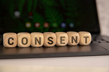 Consent word concept, business text word
