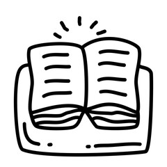 reading book of healthy lifestyle and relaxation doodle icons