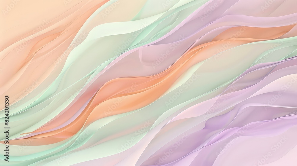 Canvas Prints a minimalist fluid art abstract background featuring gentle waves and gradients in shades of peach, 
