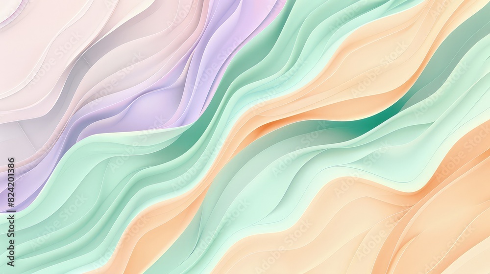 Canvas Prints a minimalist fluid art abstract background featuring gentle waves and gradients in shades of peach, 