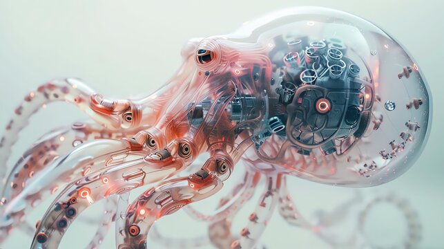 A futuristic and highly detailed digital illustration of a cyber - Powered by Adobe