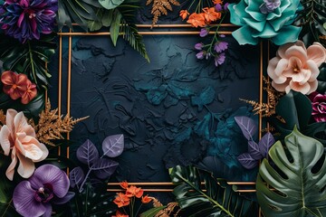 Pre made templates collection, frame - gold, dark, navy, purple, emerald textures backgrounds. Wedding concept. Floral poster, invite. Greeting card, invitation design background, birthday party