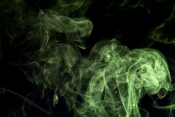 Close up of smoke swirl on black background