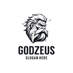 Zeus head logo vector illustration