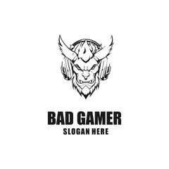 Devil game logo vector illustration