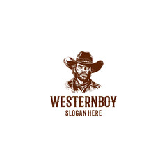 Cowboy head logo vector illustration