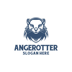 Anger otter logo vector illustration