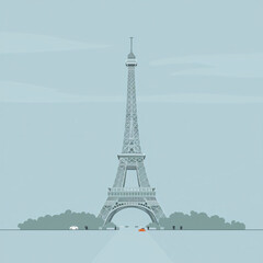 A digital artwork featuring the iconic Eiffel Tower.