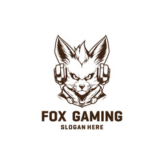 Fox gaming logo vector illustration