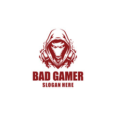 Gamer head logo vector illustration